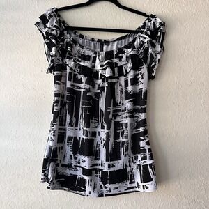 Essentials By Milano Women's Ruffle Off The Shoulder Blouse Top Size‎ L